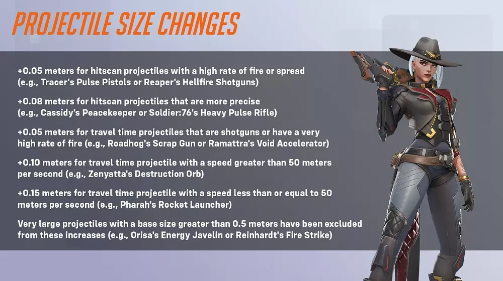 Changes to Heroes and projectiles in Overwatch 2 Season 9.