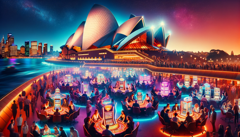 An image of gambling at the Sydney Opera House