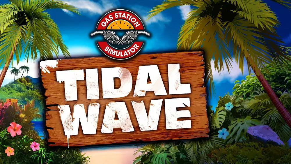 Key art showing a tropical location and title for the Tidal Wave DLC.