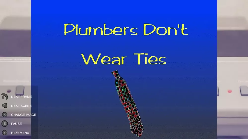 The title screen for the old Plumbers Don't Wear Ties game.