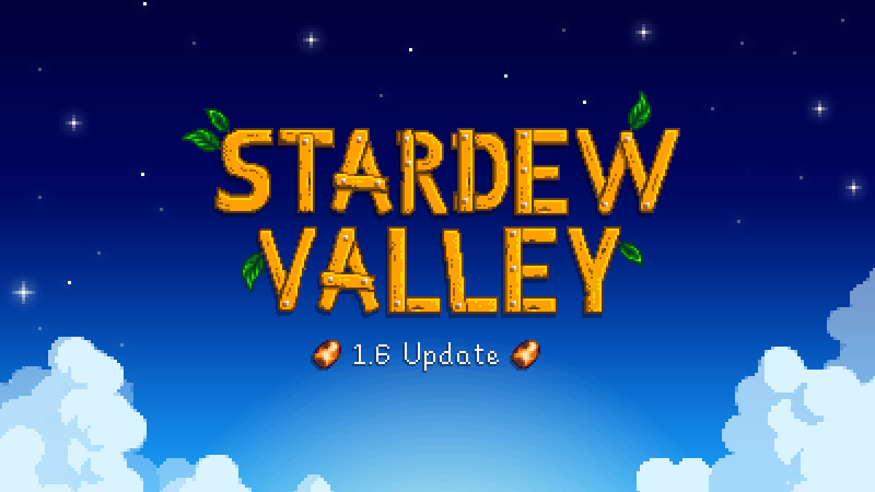 Logo for the 1.6 update for Stardew Valley