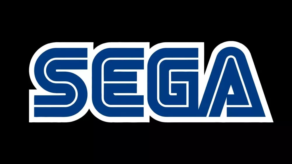 Blue and white logo for Sega.