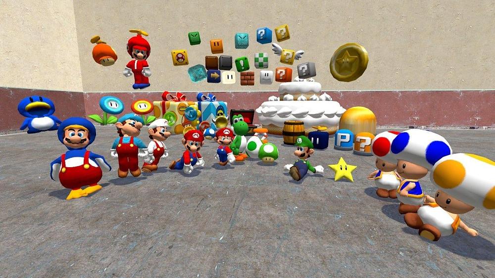 Characters, items, and objects from New Super Mario Bros. in Garry's Mod.